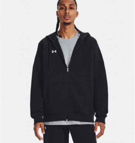 Under Armour Men's UA Rival Fleece Full-Zip Hoodie- جاكيت اندر ارمور ريفال فليس فل زيب للرجال لون أسود